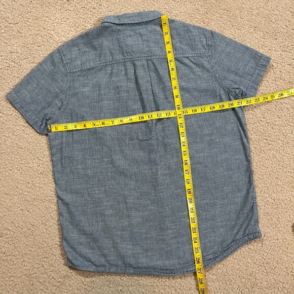 Prana Mens Blue Short Sleeve Button Up Shirt Size Small - Picture 4 of 4
